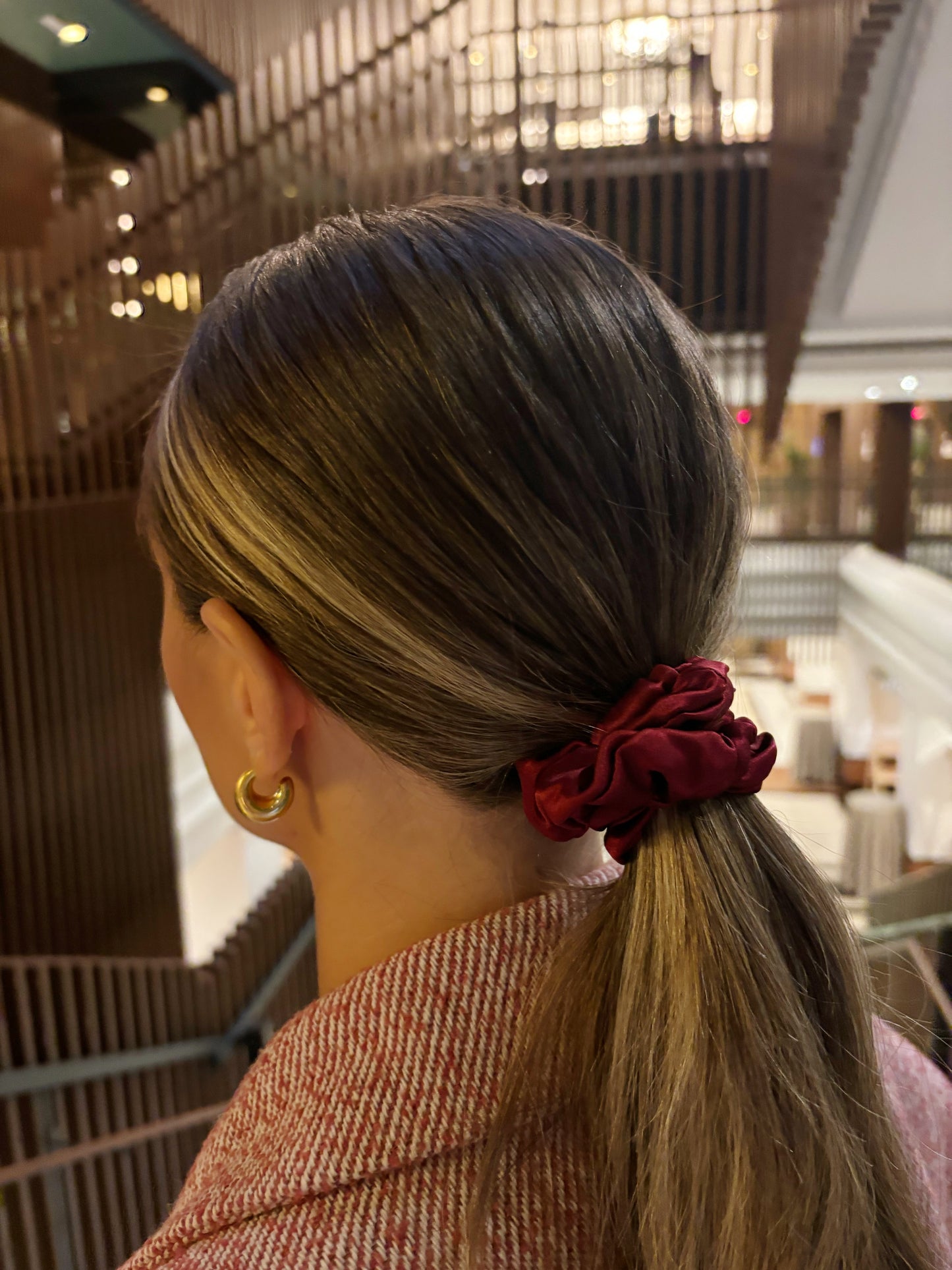 KAHLO Silkes Scrunchie Medium, Burgundy